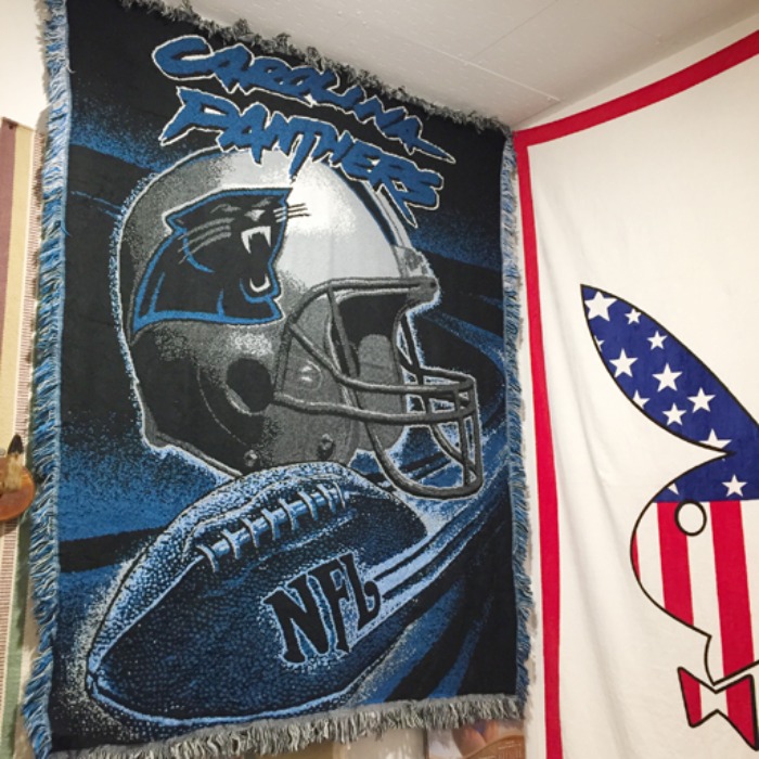 Vtg “Carolina Panthers” NFL team big size blanket