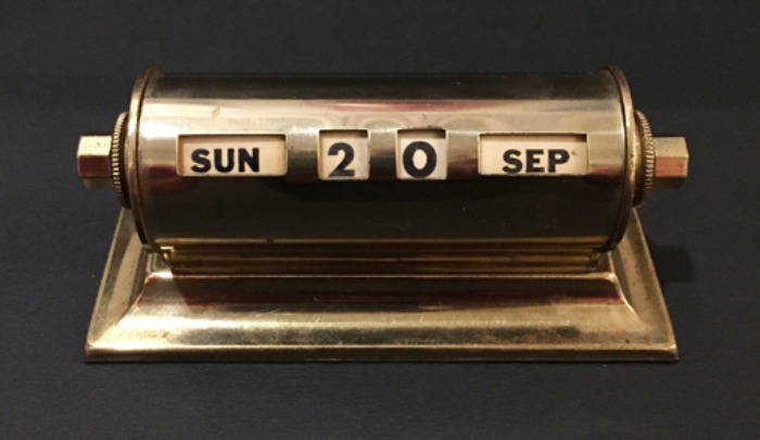 [U.S.A]50s Park Sherman Co. mid-century Brass Perpetual Calendar.