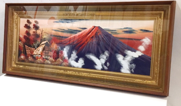 [JAPAN]Vtg “Fuji mountain” oil print frame(후지산 유화 액자).