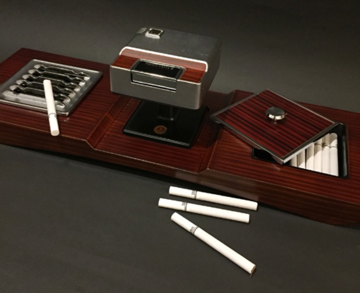[JAPAN]90s PRINCE smoking set metal/wood ashtray(재떨이).