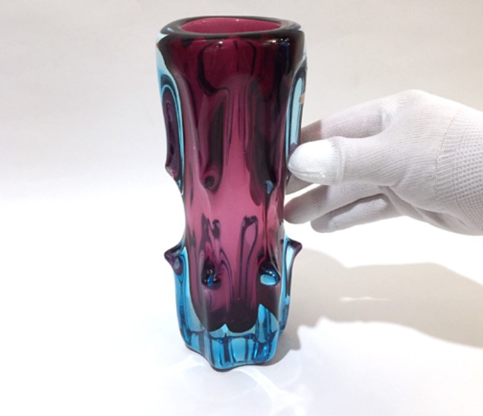 [U.S.A]Vtg marbling stud shape glass vases(화병).