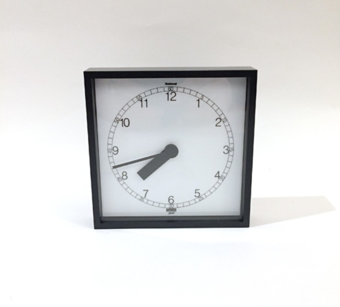 80s National mid-century modern wall clock(벽시계).