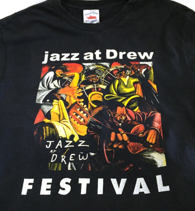 [U.S.A]Vtg “jazz at Drew” print T-shirt.