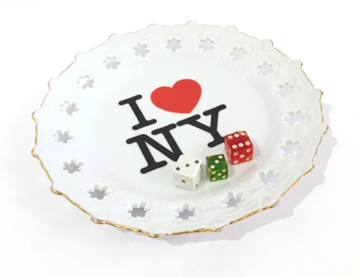 [U.S.A]Vtg “I LOVE NY” printing tableware plate.