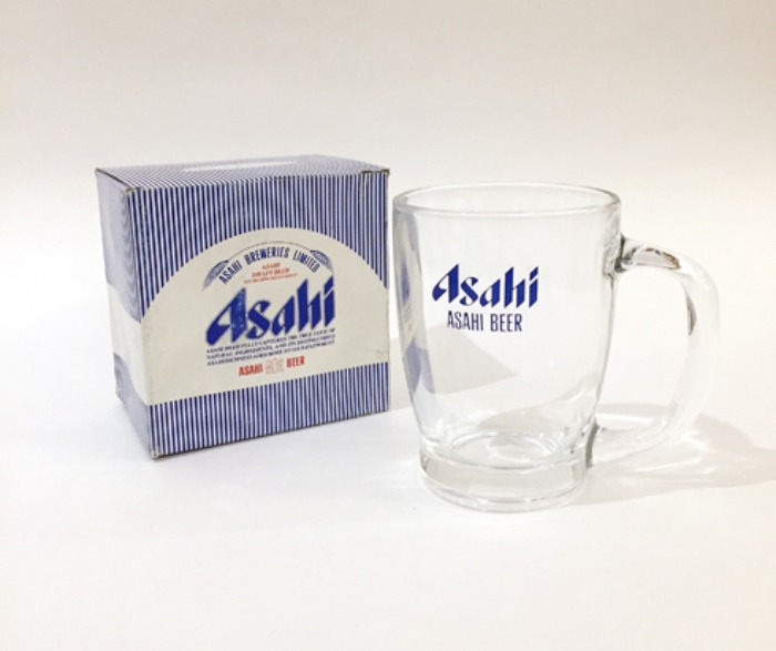 [JAPAN]80s Asahi beer 아사히 맥주 glass cup.