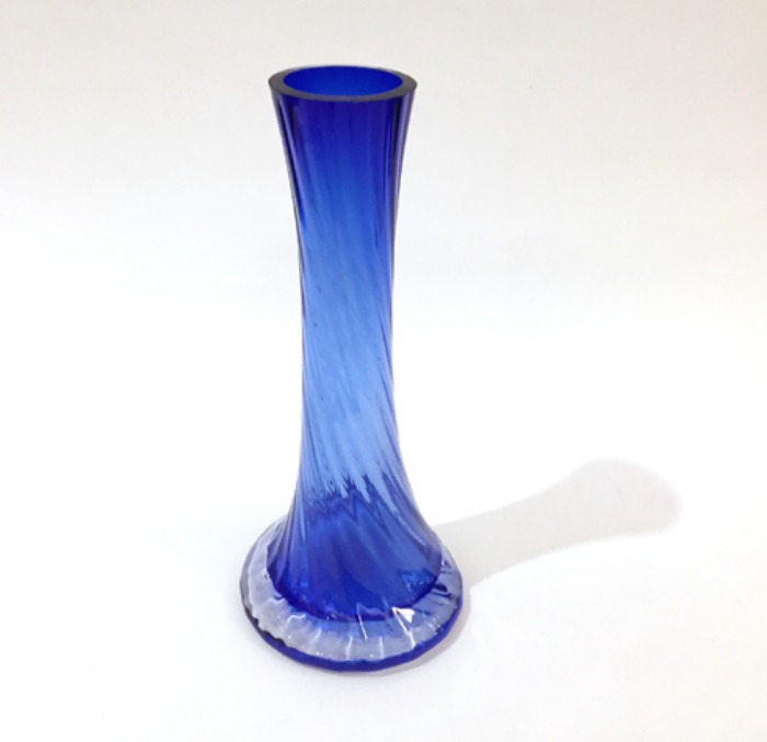 [U.S.A]70s Blue hand-made design glass vase(화병).