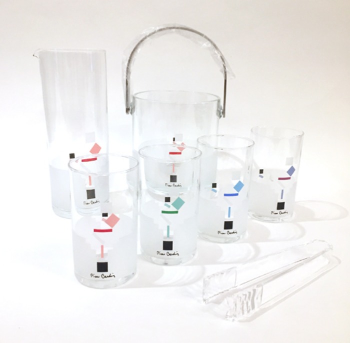 [JAPAN]80s mid-century Pierre Cardin x Sasaki glass barware set.