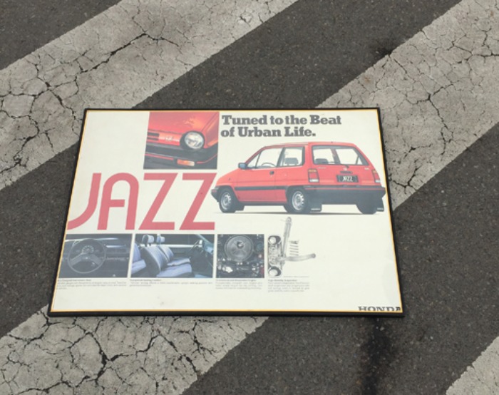 [U.S.A]1984 HONDA “JAZZ” car original poster wood frame.