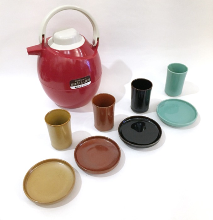 [JAPAN]80s ZOJIRUSHI tea pot bottle/ceramic cup 4 set(티팟세트).