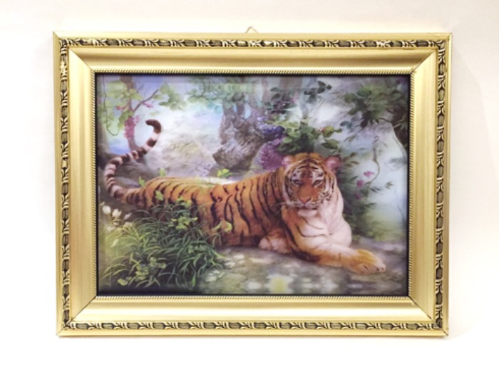 [JAPAN]80s Tiger hologram frame 호랑이 홀로그램 액자.