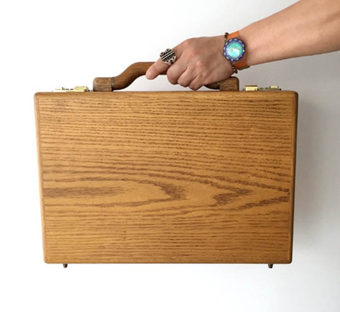 [U.S.A]80s wood brief-case 리얼우드 서류가방(새제품).