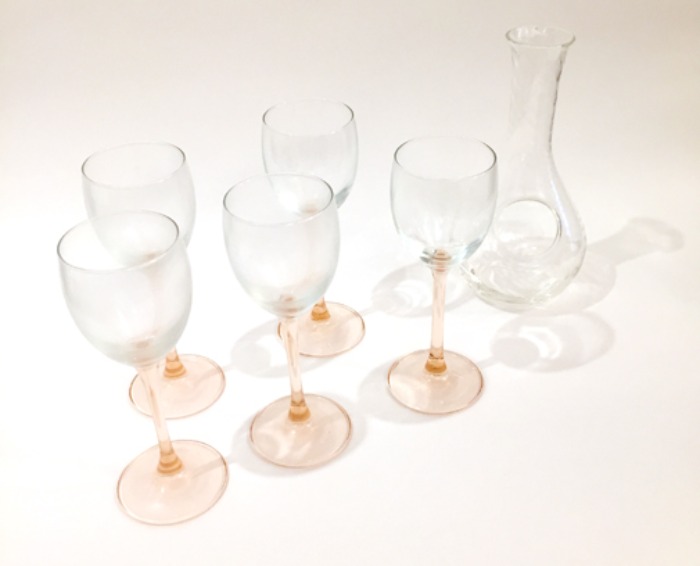 [FRANCE]80s wine decanter/glass 5 set(와인잔 풀구성 세트).