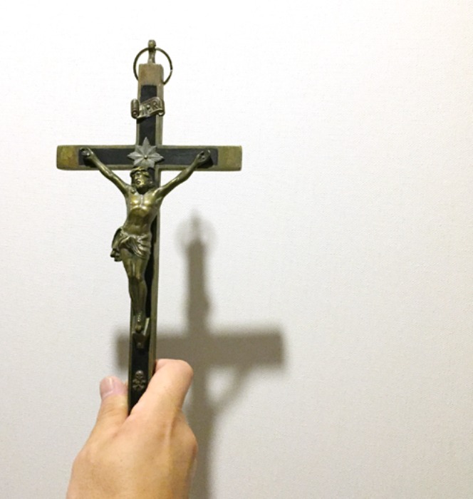 [FRANCE]60s antique bronze/wood jesus crucifixes cross(십자가).