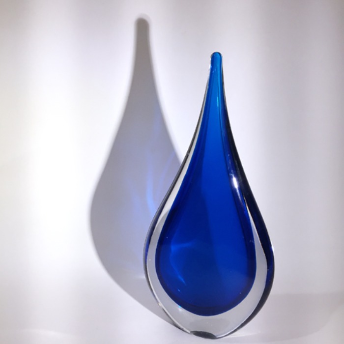 [FRANCE]70s big size tear drop 눈물 design hand-made glass objet.