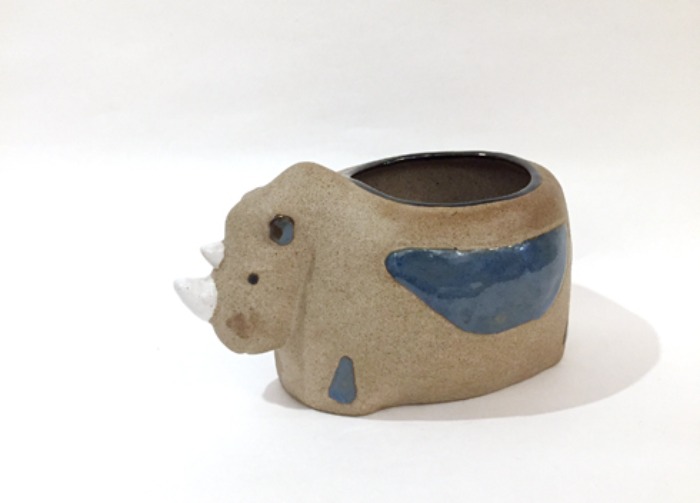 [U.S.A]80s Rhinoceros ceramic vase(코뿔소 도자기 꽃병).