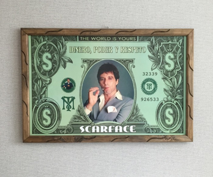 백님[U.S.A]80s SCARFACE “Tony Montana” 영화 스카페이스 original wood frame.