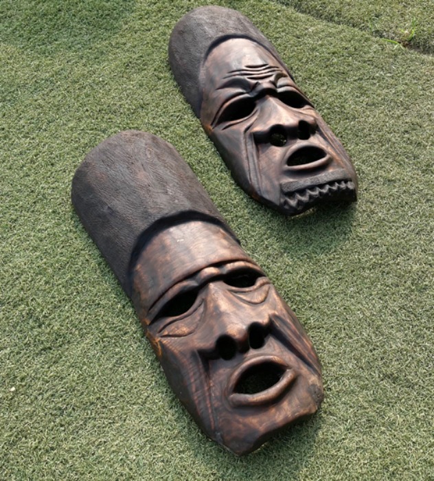 [zimbabwe]60s Africa “Zimbabwe” big size wood traditional mask.