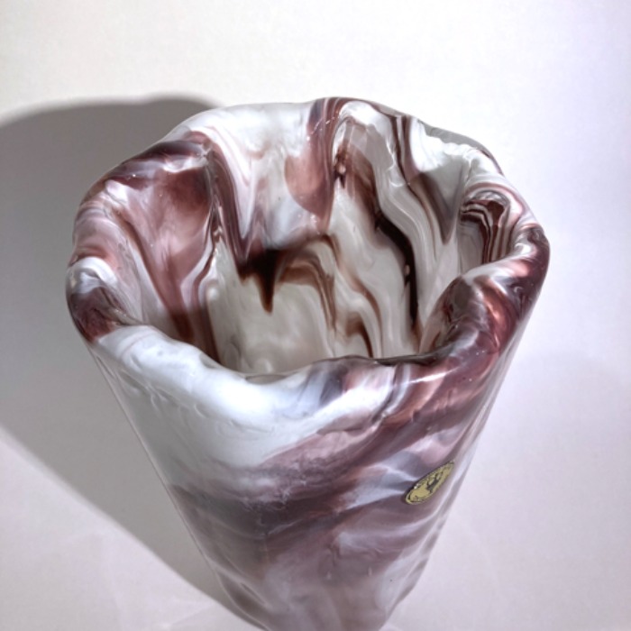 [JAPAN]70s Iwata hand-made blown marbling glass vase(화병).