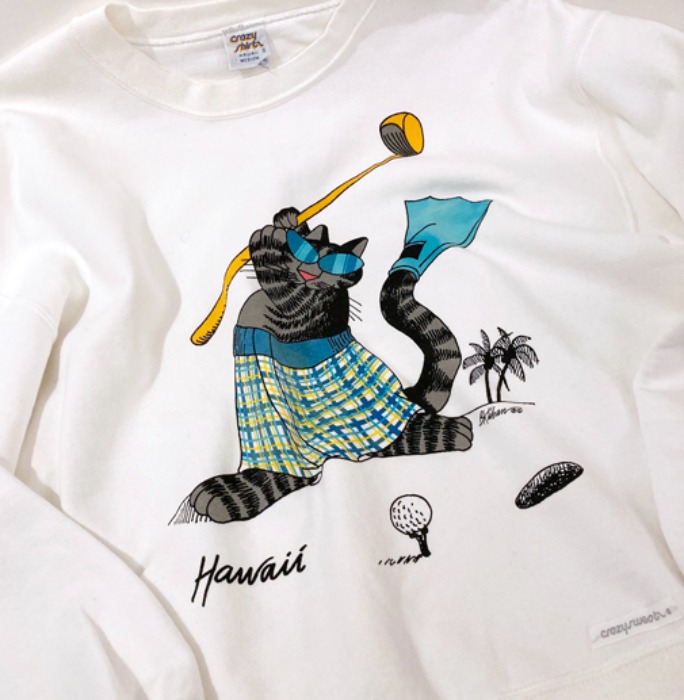 [U.S.A]90s &quot;B.Kliban cats&quot; crazyshirt heavy cotton sweatshirt.
