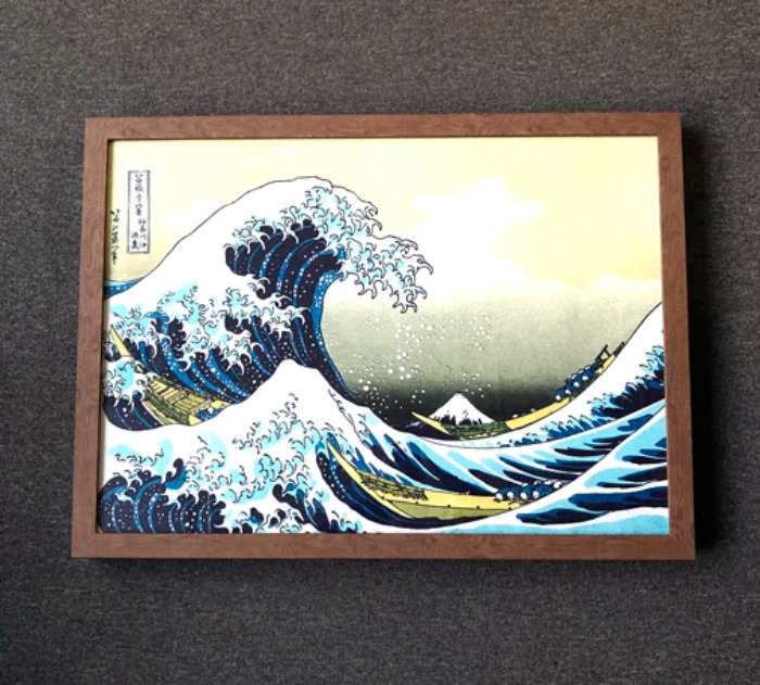 [JAPAN]80s Katsushika Hokusai &quot;The Great Wave off Kanagawa&quot; big size frame.