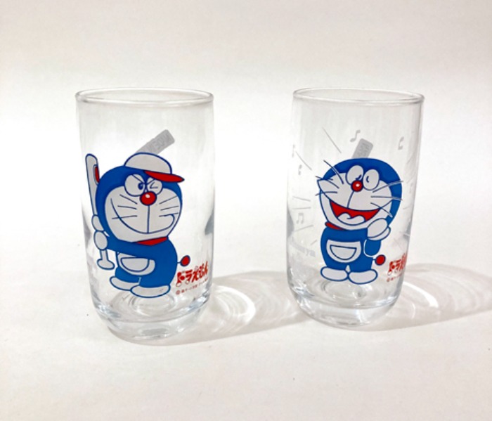 [JAPAN]80s Doraemon Mitsuya x Bireley&#039;s glass 2 set.