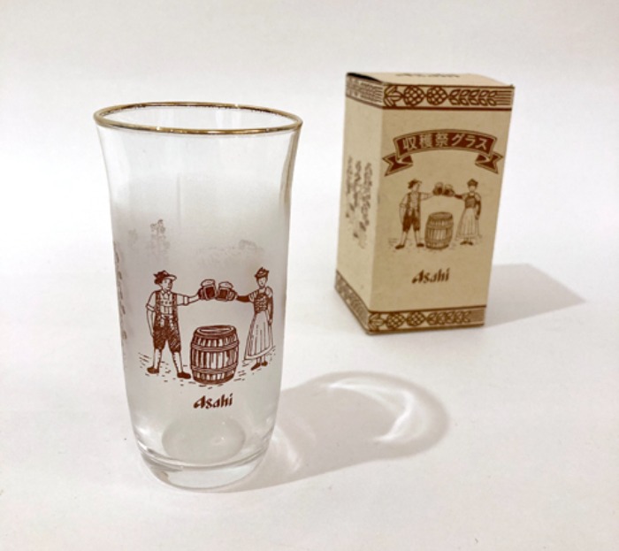 [JAPAN]80s Asahi  “one shot” beer glass(맥주잔).