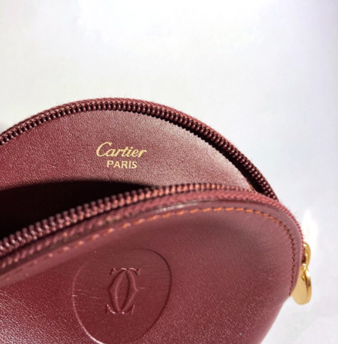 [SPAIN]90s Cartier 까르띠에 round leather coin purse.