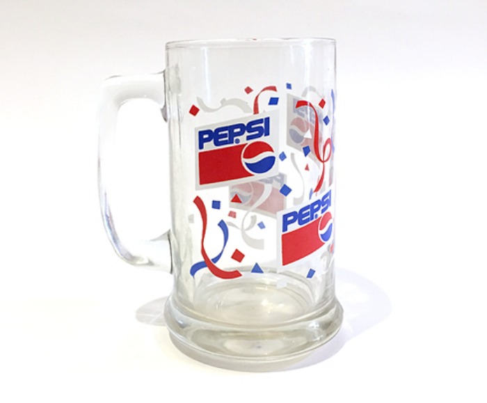 90s PEPSI-COLA glass mug cup.