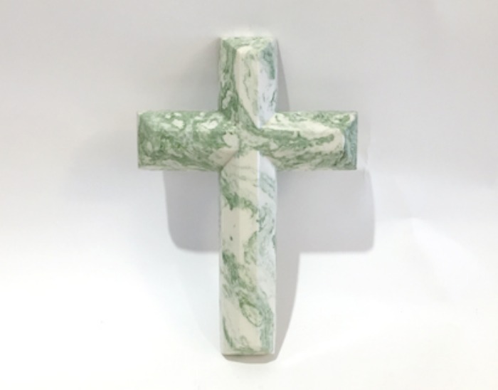 Vtg emerald color marble cross 십자가.