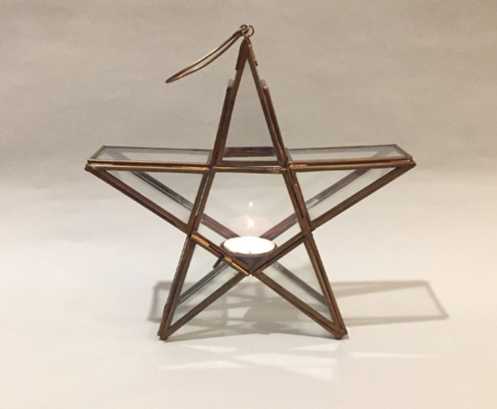 Antique star glass candle holder terrarium(테라리움).