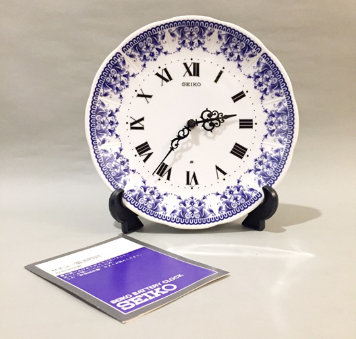 (new)80s SEIKO ceramic plate table/wall clock.