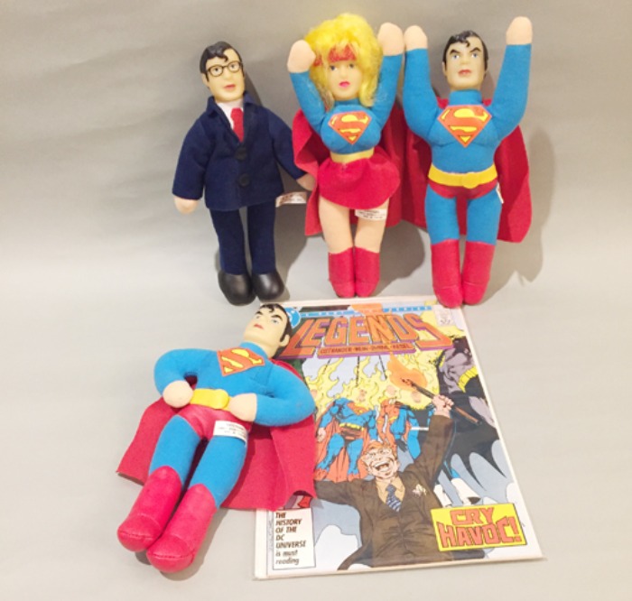 90s DC COMICS SUPERMAN &amp; WONDER WOMAN FIGURE 4 SET.