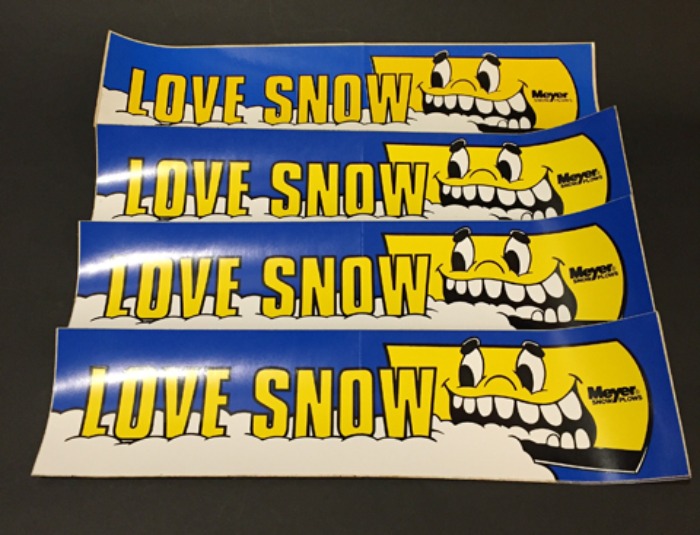 90s “LOVE SNOW” Meyer snow plows(제설 회사) vintage sticker EA 10 set.