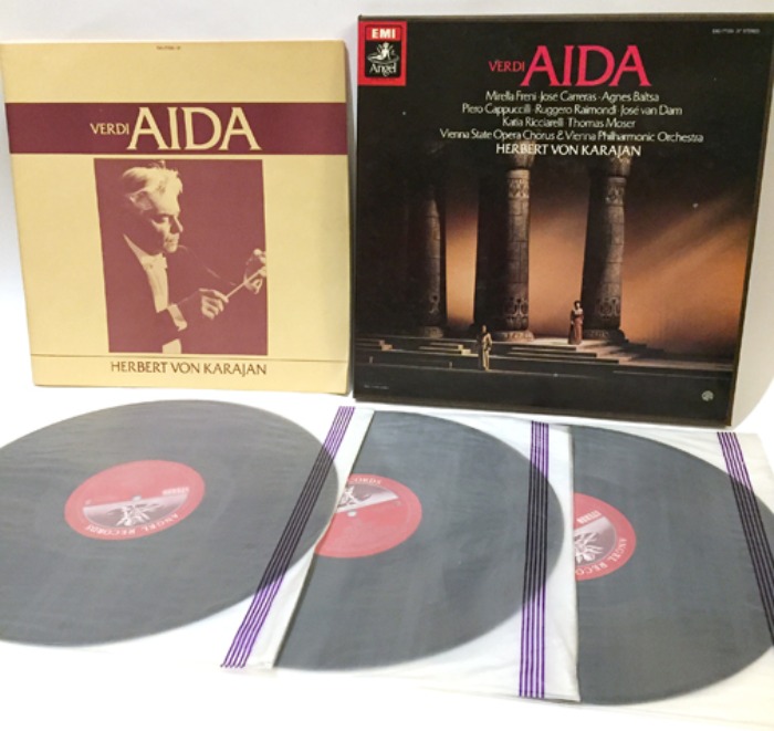 [U.S.A]70s OPERA “AIDA” 카라얀 지휘 필하모닉 오케스트라 연주 vinyl 3 set
