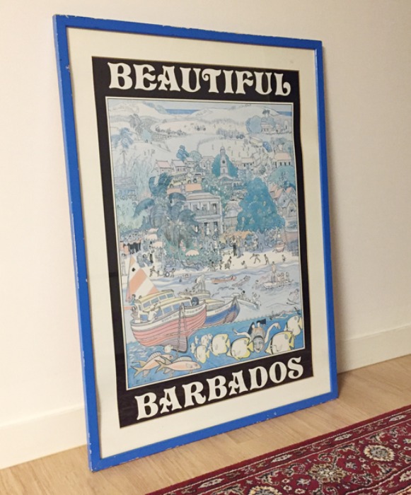 [U.S.A]80s “Barbados island” original poster frame(포스터액자).