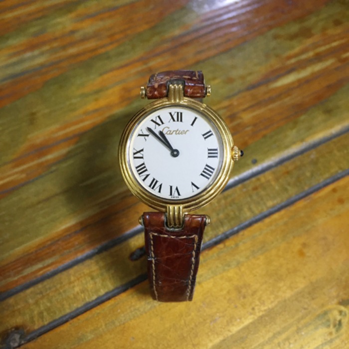 [FRANCE]80s Cartier 18k solid gold watch.