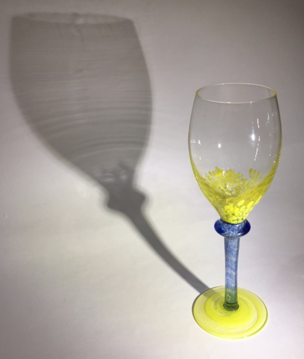 [ENGLAND]70s hand-made painting art design wine glass(와인잔).
