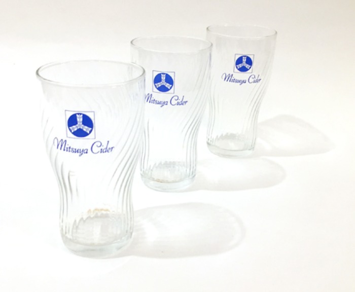 [JAPAN]70s Mitsuya Cider glass cup 3 set.