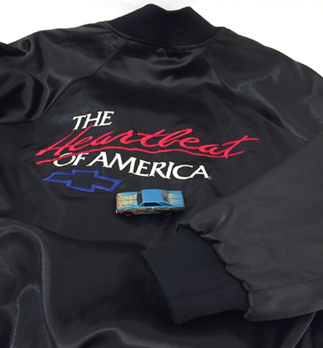 [RARE!][U.S.A]90s Chevrolet 쉐보레 hot rod satin baseball jacket.