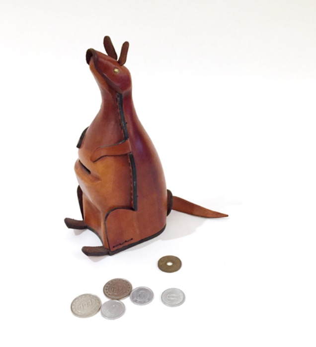 [Australia]90s Kangaroo leather money box(저금통).