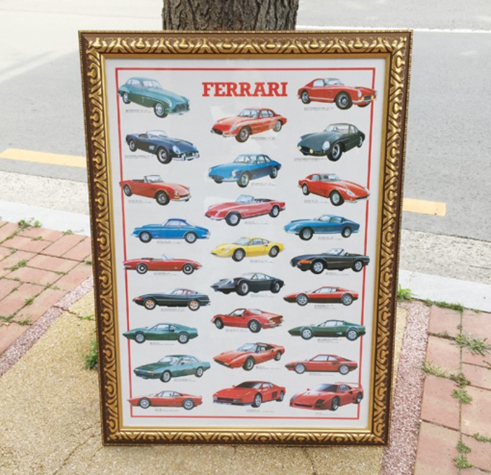 [U.S.A] “Ferrari history” big size 페라리 original poster antique frame.