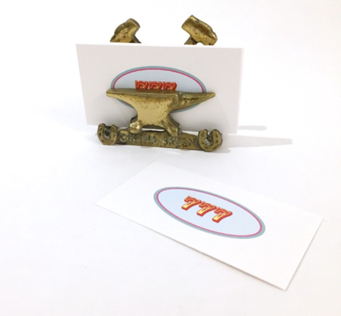 [U.S.A]80s brass anvil 모루 business card holder(명함꽂이).