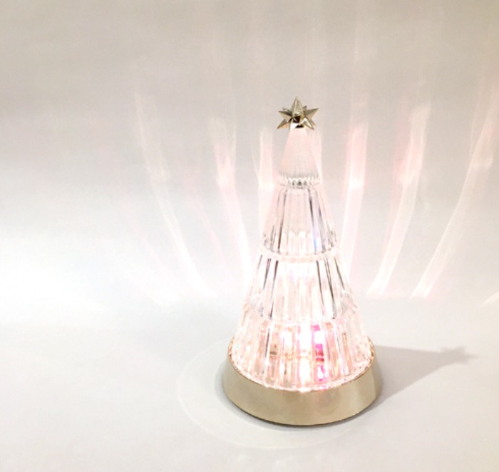 [U.S.A]80s Christmas tree glass lamp objet.