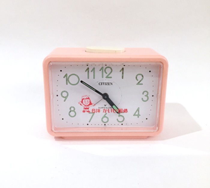 [JAPAN]60s CITIZEN pink table alarm clock(탁상시계).