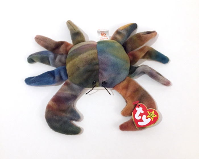 조지루시[U.S.A]90s Beanie Babies crab “Claude” 꽃게 나염 tie-die figure doll.