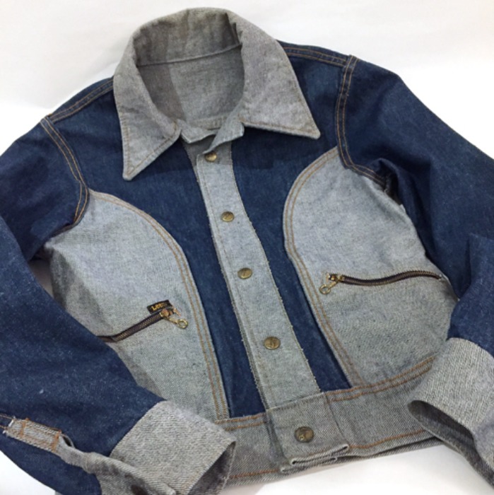 [U.S.A]70s Lee reversible two-tone western denim jacket.