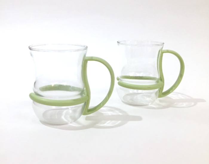 [U.S.A]80s mid-century design glass mug cup.