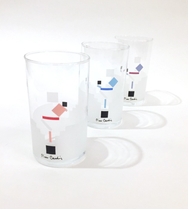 [JAPAN]80s mid-century Pierre Cardin x Sasaki glass 3 set.