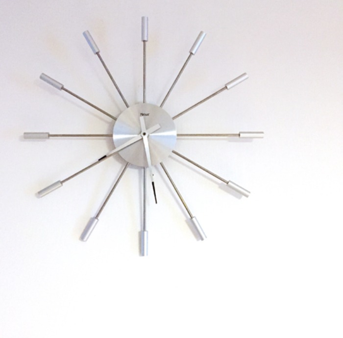 [GERMANY]70s Mebus mid-century “Starburst” metal wall clock.