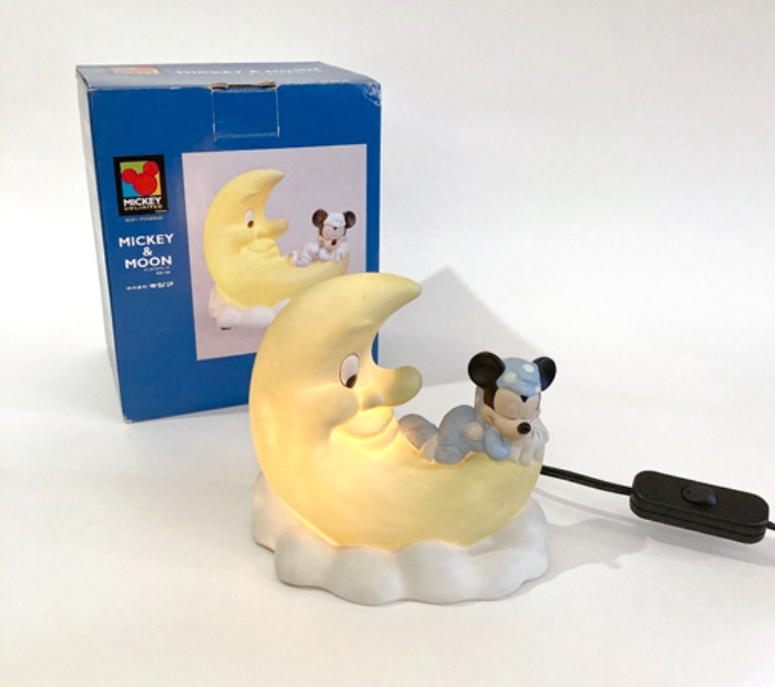 [JAPAN]90s Mickey &amp; Moon ceramic lamp(미키마우스 램프).